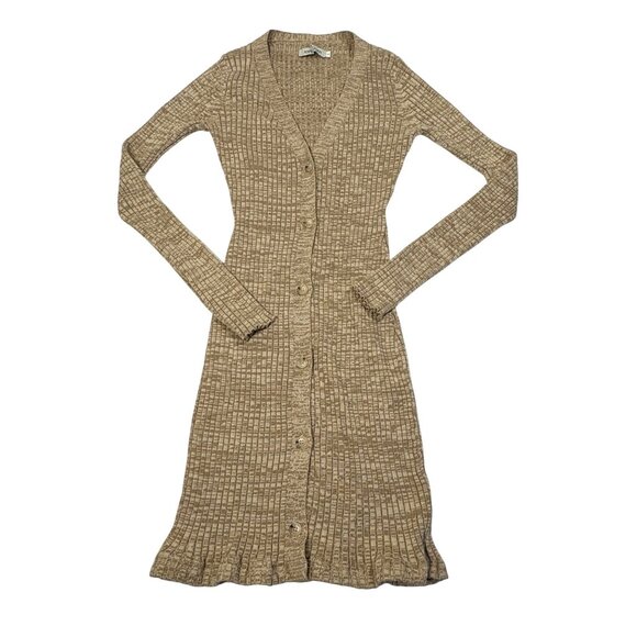 Anna Quan Misha Ribbed Knit Dress in Maple Beige - Picture 2 of 8